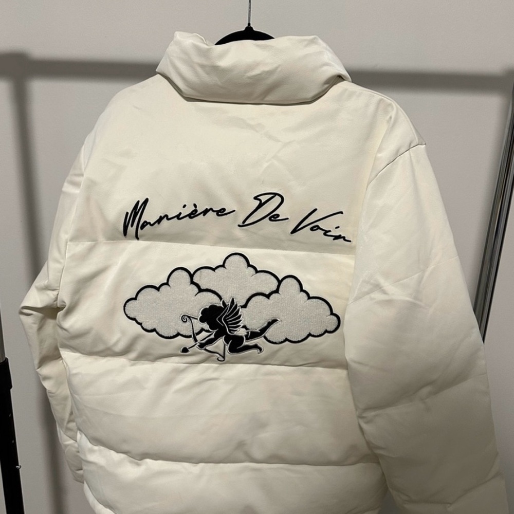 Maniere De Voir Mens Cream Puffer Jacket - Picture 3 of 3